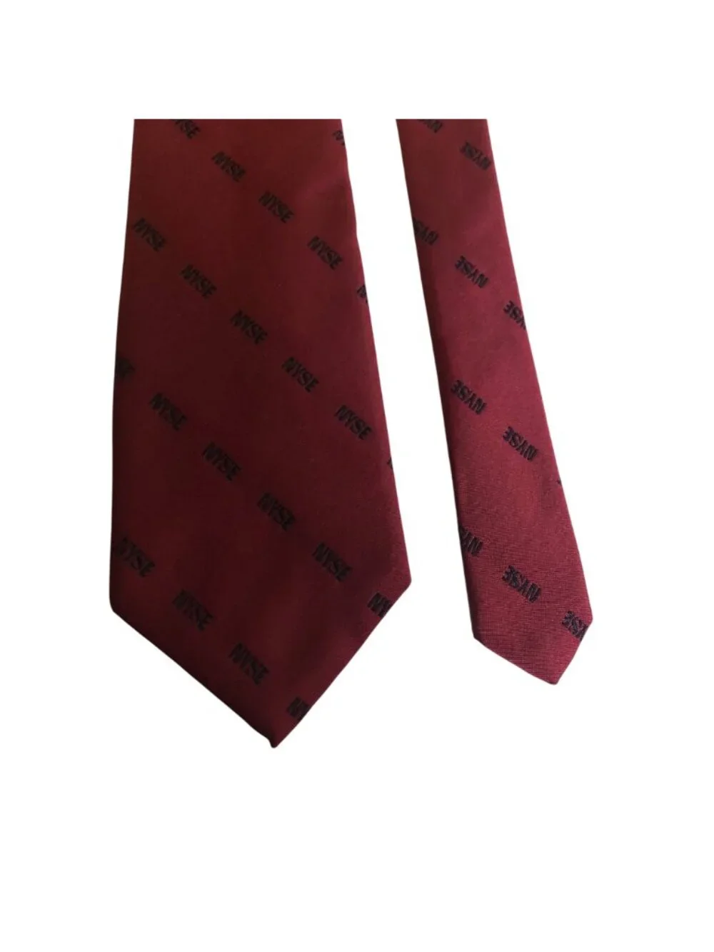 New York Stock Exchange NYSE Silk Tie Maroon Mens Necktie Accessory Office Gift
